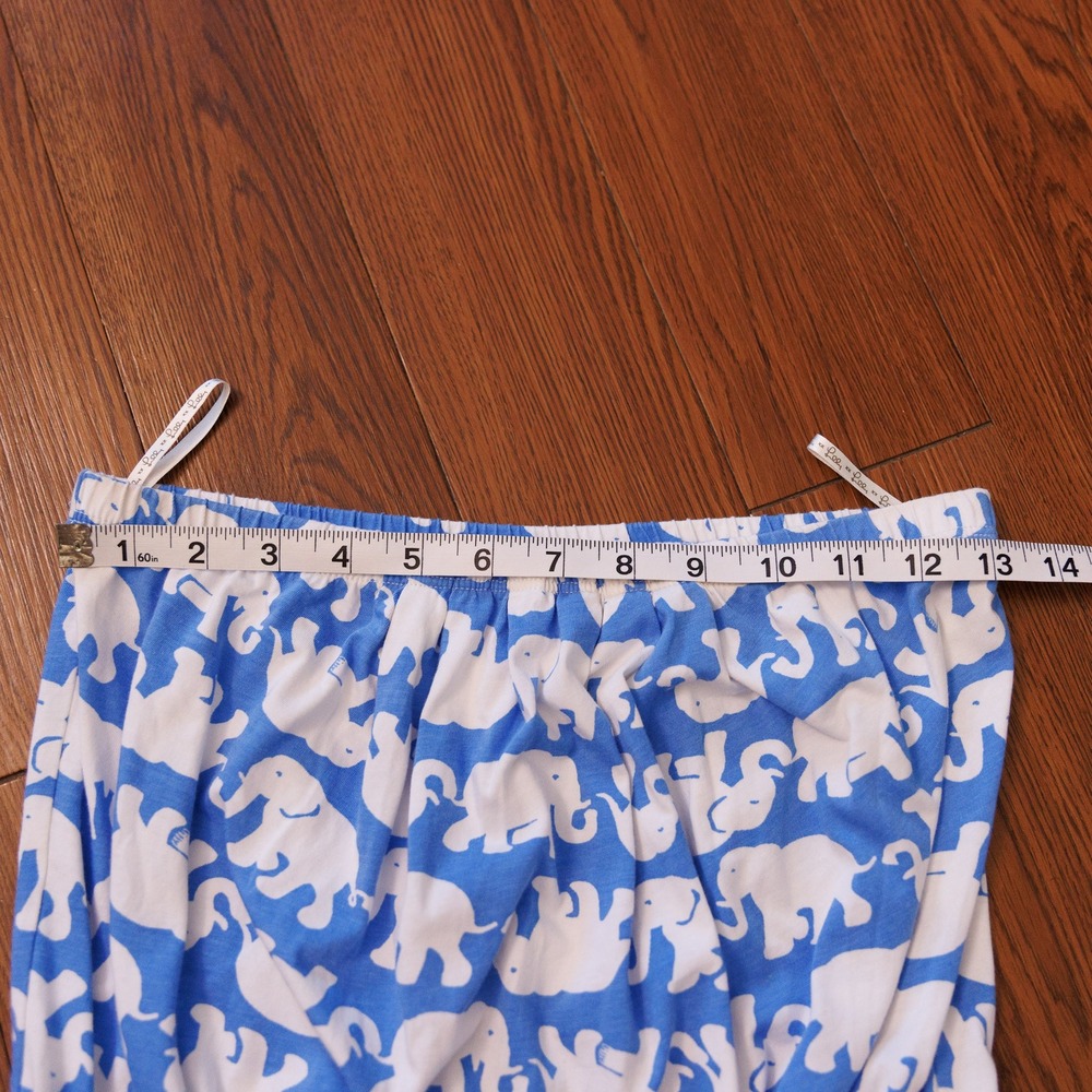 Lilly Pulitzer Blue White Elephant Print Pima Cotton Strapless Tube Dress M - Picture 4 of 7